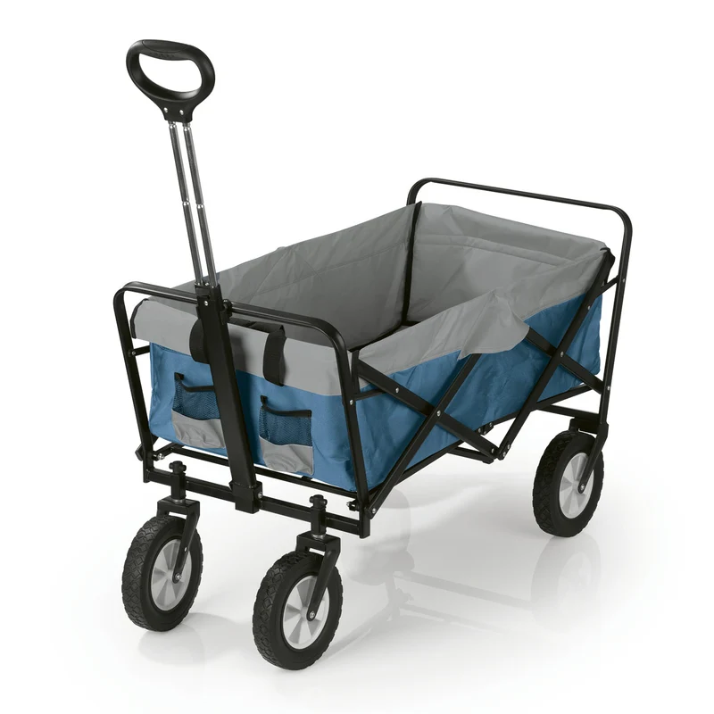 Bollerwagen faltbar - blau/grau