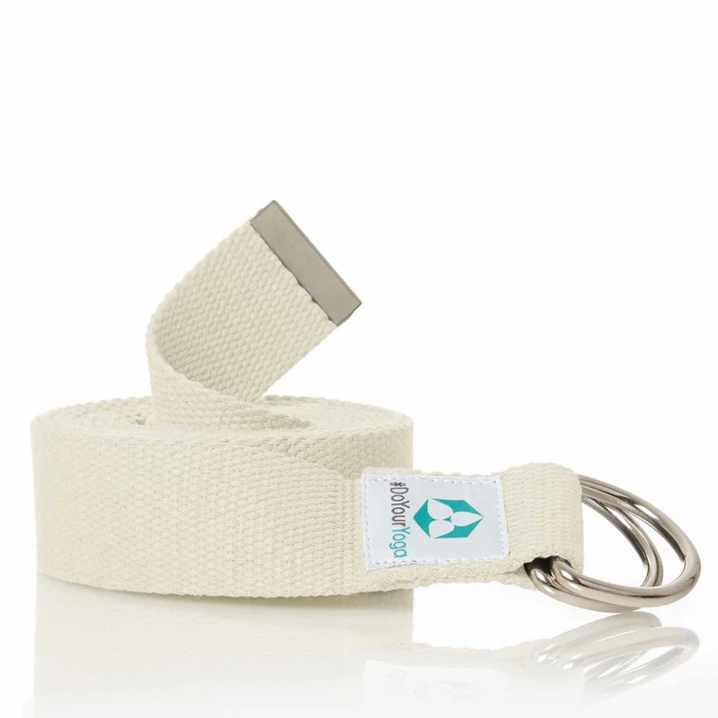 Yogagurt Madira - 100% Baumwolle - 250 x 3,8 cm - Beige
