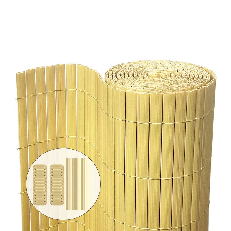 PVC Sichtschutzmatte 100x300 cm, Sichtschutz für Balkon Terrasse, Beige