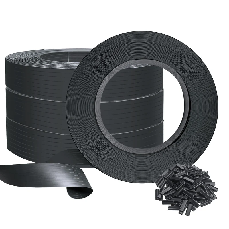 Sichtschutzstreifen für Doppelstabmatten 300m x 4.7cm, PVC Sichtschutz Zaun mit 600 Clips, Schwarz