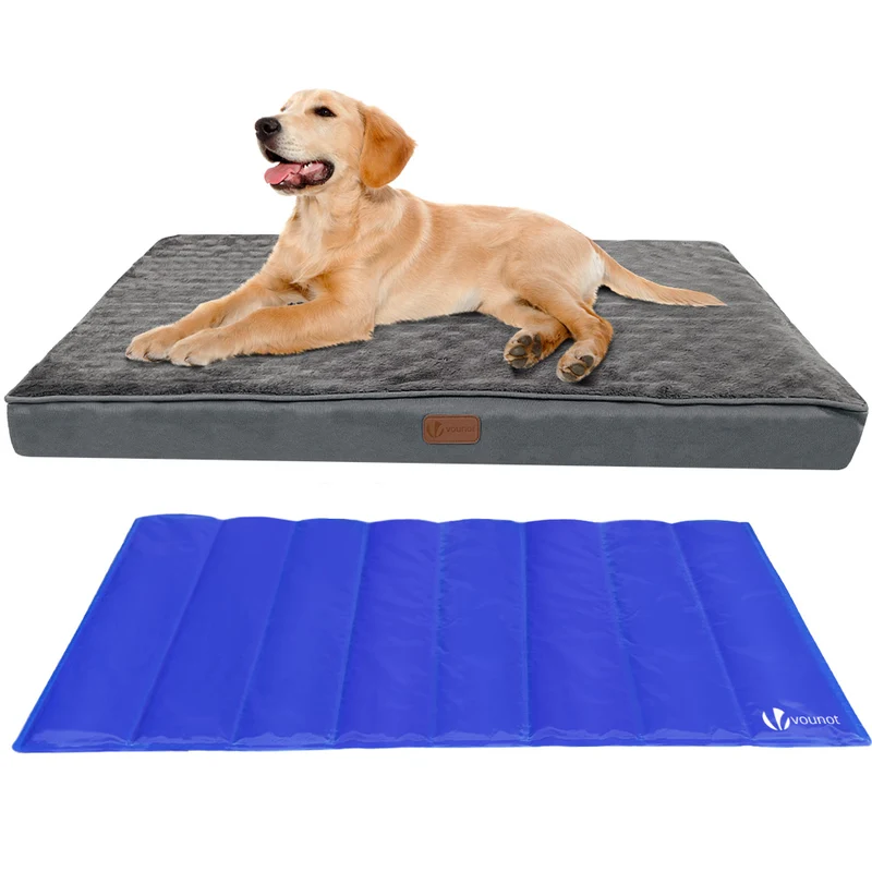 Orthopädisches Hundebett mit Kühlmatte, Hundekissen Grosse Hunde 115x81cm
