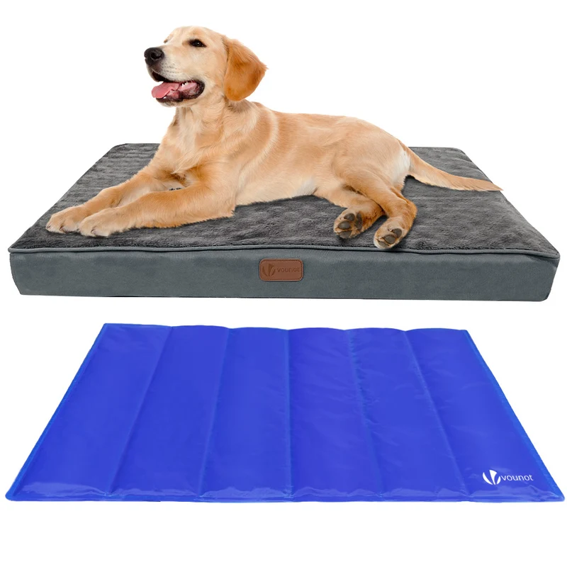 Orthopädisches Hundebett mit Kühlmatte, Hundekissen Kleine Hunde 76x51cm