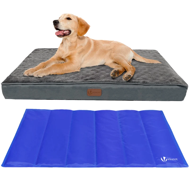 Orthopädisches Hundebett mit Kühlmatte, Hundekissen Mittelgroße Hunde 91x70cm