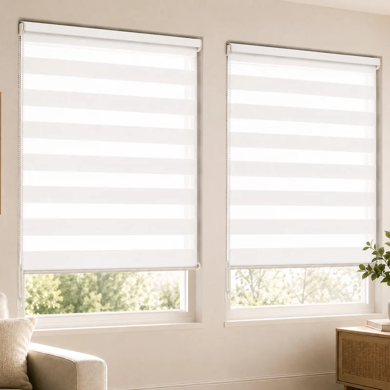 2er Set Doppelrollo klemmfix ohne Bohren, Duo Rollo Klemmrollo für Fenster und Tür, 100x150 cm, Weiß