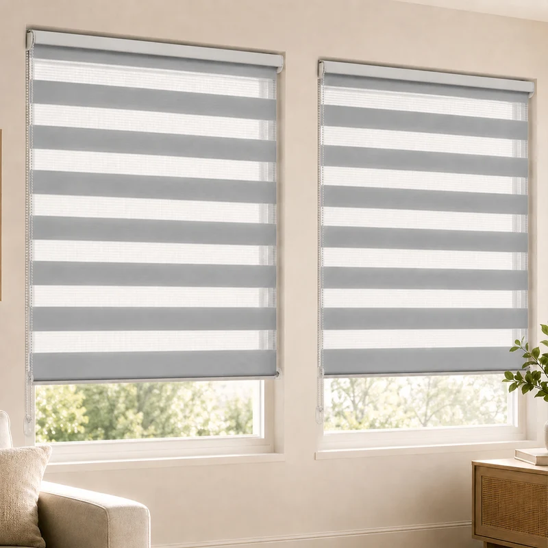 2er Set Doppelrollo klemmfix ohne Bohren, Duo Rollo Klemmrollo für Fenster und Tür, 80x150 cm, Weiß