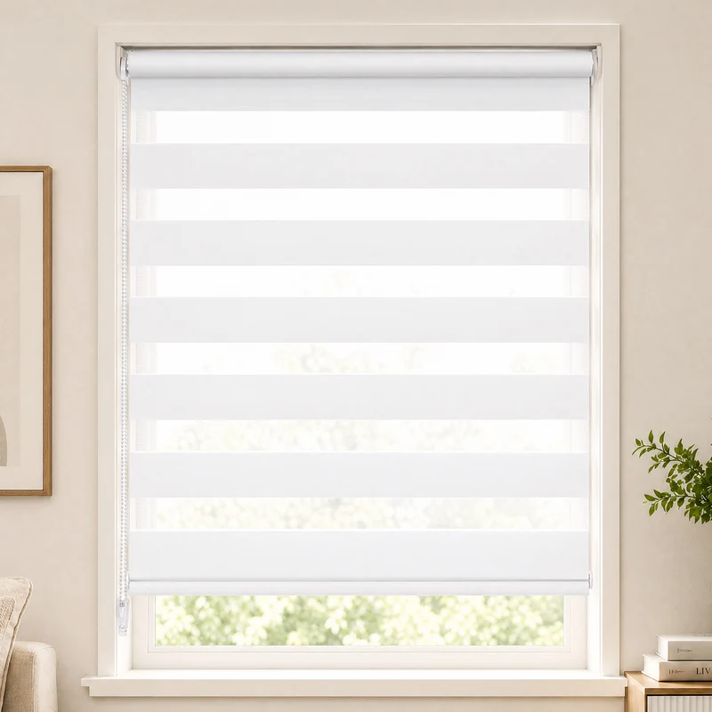 Doppelrollo klemmfix ohne Bohren, Duo Rollo Klemmrollo für Fenster und Tür, 90x150 cm, Weiß