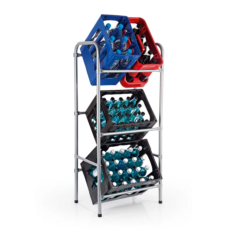 Metall Getränkekisten-Regal für 3 Kisten - 127x50x34 cm