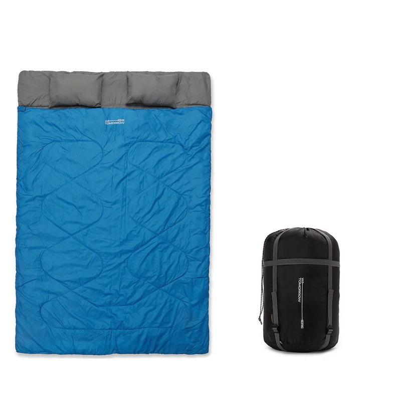 Doppelschlafsack mit Tragetasche - 2-Personen Schlafsack - 190 x 150 cm - Royalblau