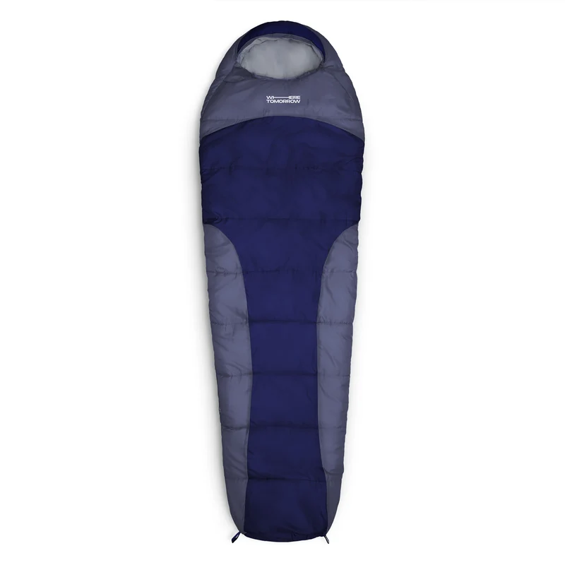 Camping Schlafsack Classic - Mumienschlafsack mit Tasche - 230 x 80 x 55 cm - Dunkelblau