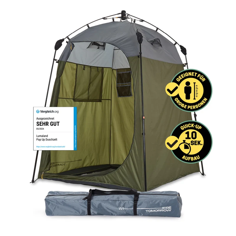 Pop up Duschzelt - 220 cm hoch - Grün