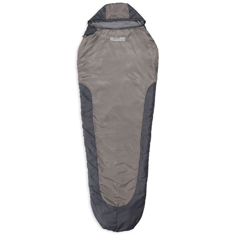 Camping Schlafsack Small & Light - Mumienschlafsack mit Tasche - 220 x 80 x 50 cm - Hellgrau