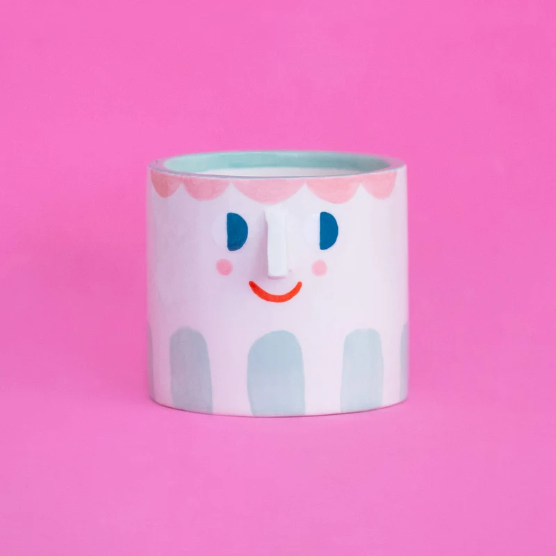 Blumentopf | Friendly Face rosa blau
