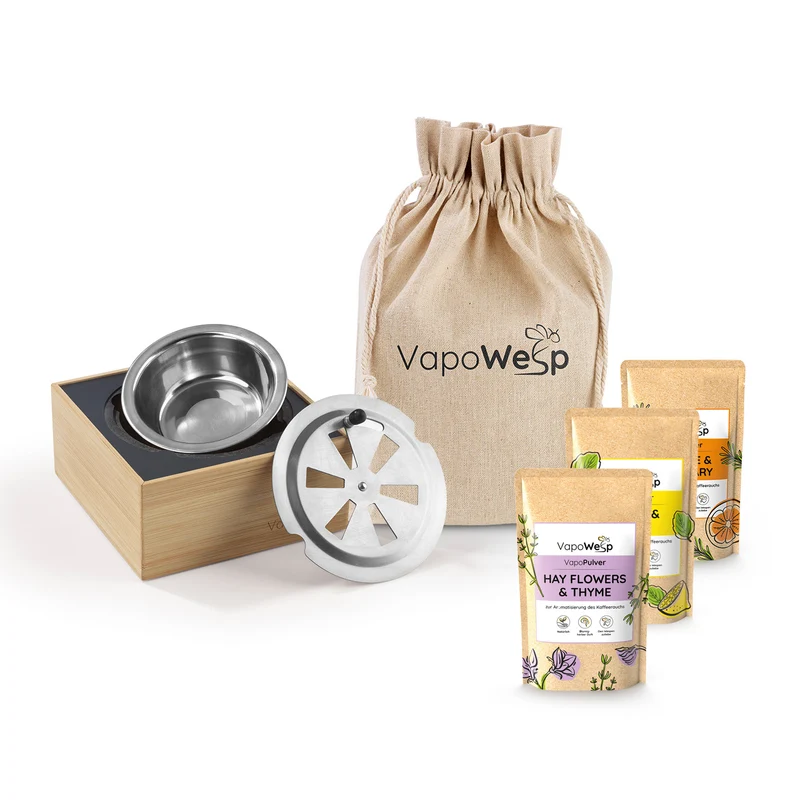 Räucherbox inkl. Orange & Rosemary (50 g) + Lemon & Basil (100 g) + Hay Flowers & Thyme (100 g)