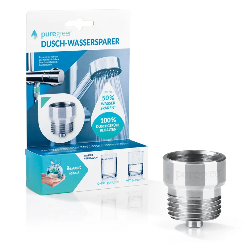 Wassersparer für die Dusche - Spart bis zu 50 % Wasser - chromfarben