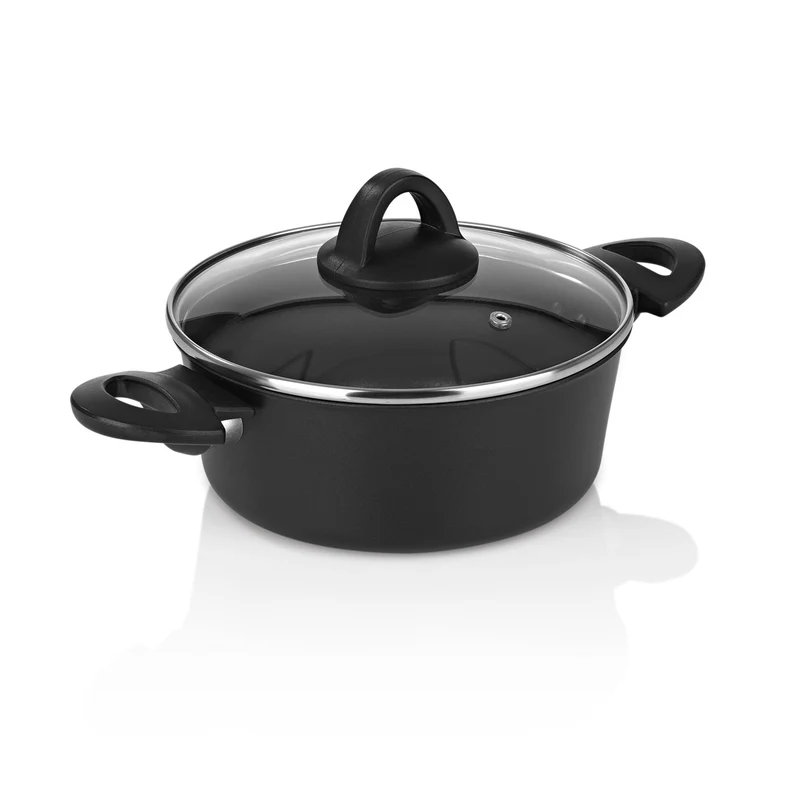 Aluminium-Kochtopf geschmiedet - 20 cm - schwarz