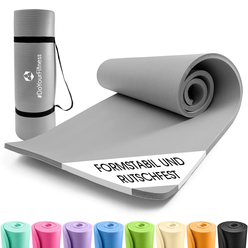 Fitness- und Gymnastikmatte - 190 x 100 x 1 cm - Grau