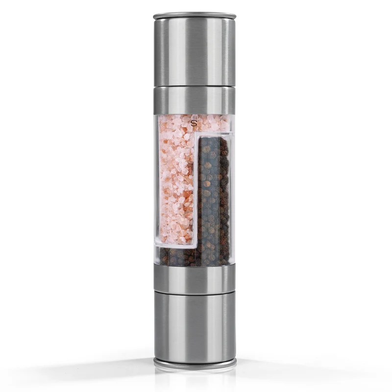 Gewürzmühle - Für 2 Gewürze gleichzeitig - silber