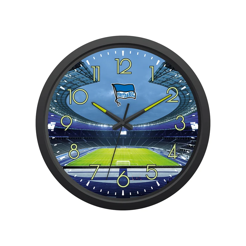 Wanduhr "Glow in the dark" mit Logo