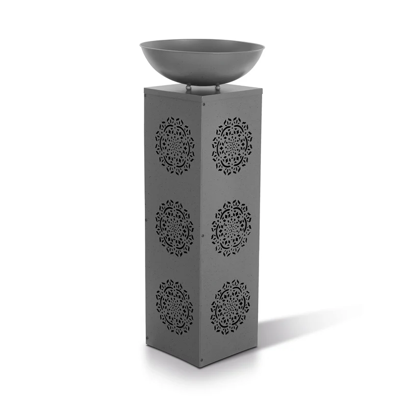LED-Dekosäule Beton-Optik "Mandala" - 87 cm