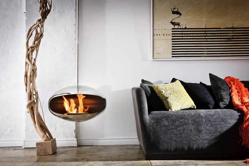 Bioethanol Kamin Cocoon Aeris - Polierter Stahl