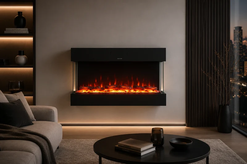 Feroza 101 cm Elektrowandkamin Schwarz