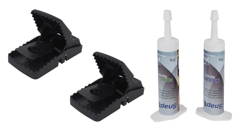Rattenfalle | Pestify-Rattenschlagfallen-2er Set Schlagfalle, Lockstoff Snap’Em Schokolade und Erdnuss
