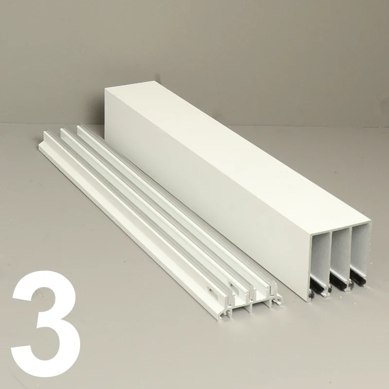 Glasschiebewand Set Modell Fiano Sky inkl. 10 mm ESG Klarglas in Verkehrsweiß RAL 9016