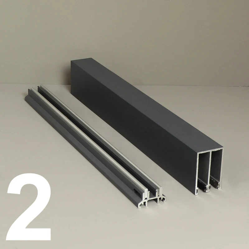 Glasschiebewand Set Modell Fiano Sky inkl. 10 mm ESG Klarglas in Anthrazit RAL 7016