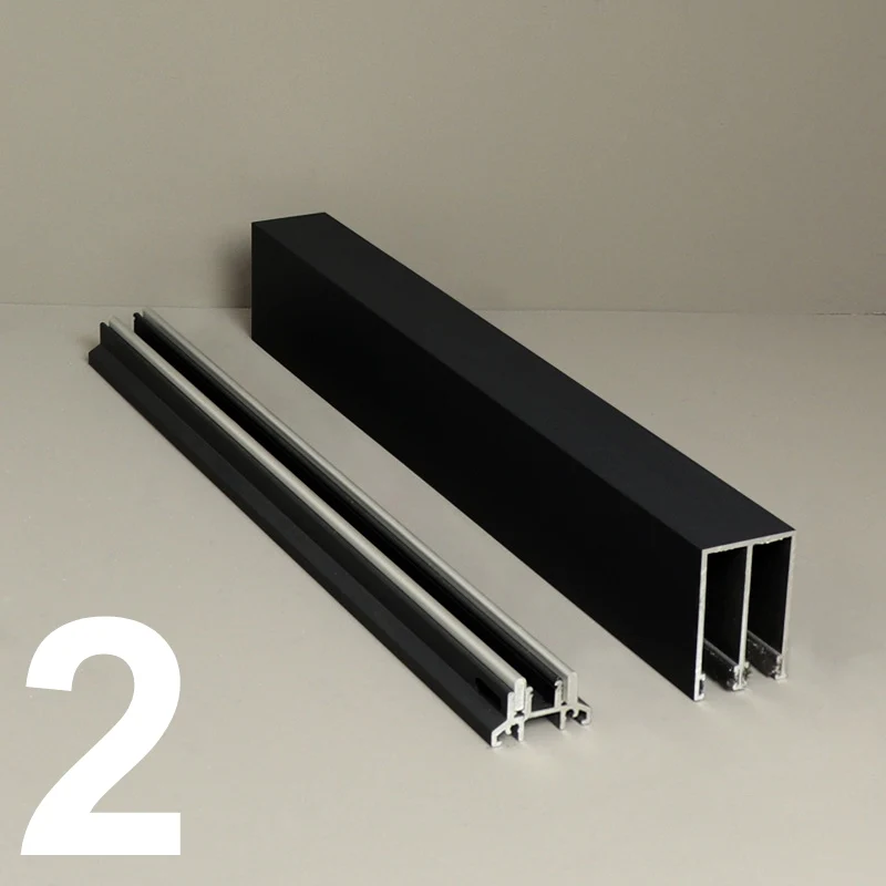 Glasschiebewand Set Modell Fiano Sky inkl. 10 mm ESG Klarglas in Schwarz RAL 9005