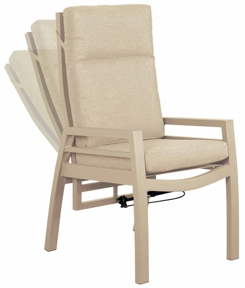 Montana Dining Relaxsessel Alu/Textilene ivory in Beige