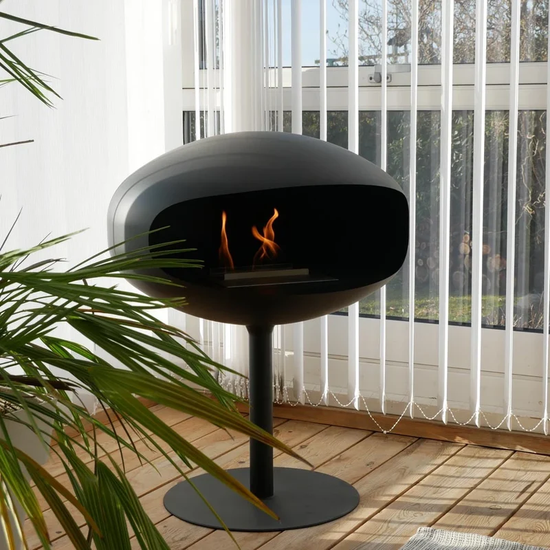 Bioethanol Kamin Cocoon Pedestal Schwarz