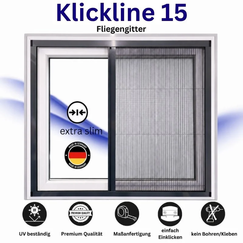 Klickline15 Insektenschutz Plissee