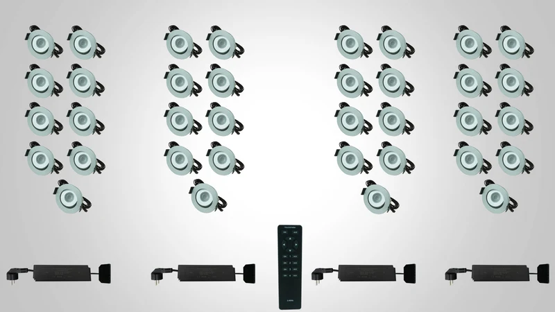 FLEX 3WATT KOMPLETTSET MIT SCHWENKBAREN MIKROEINBAUSTRAHLERN (1-4 ZONEN) ALUMINIUM&RUND