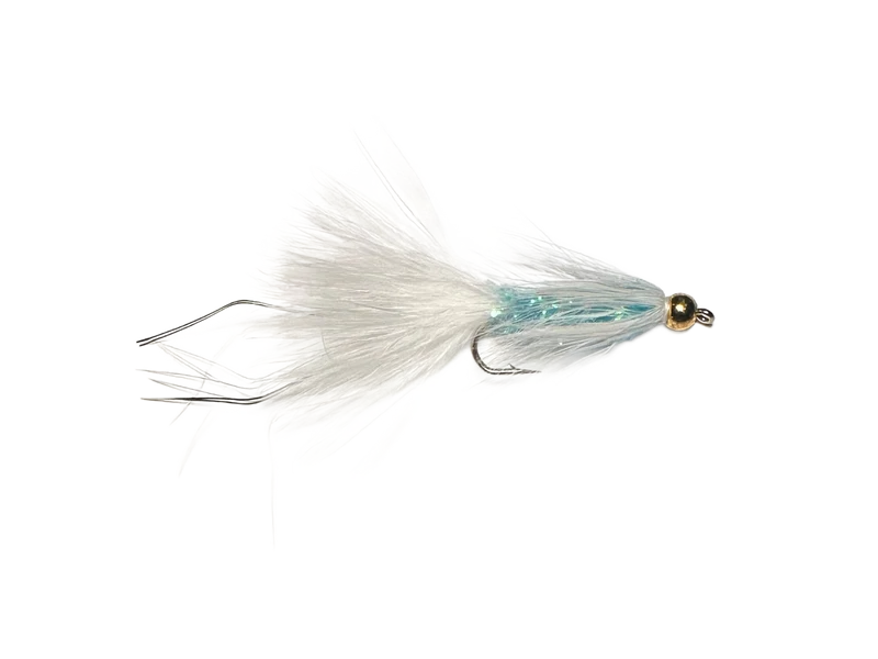 Catch's Beadhead Bugger, White/Baby Blue with Silver