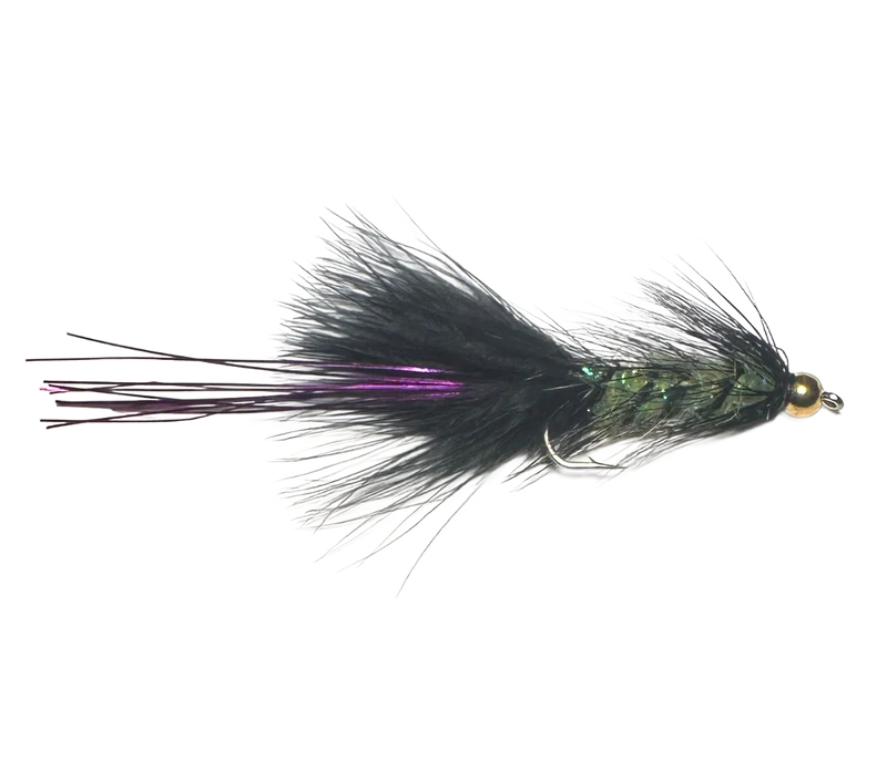 Catch's Beadhead Crystal Bugger, White/White Blue - 6