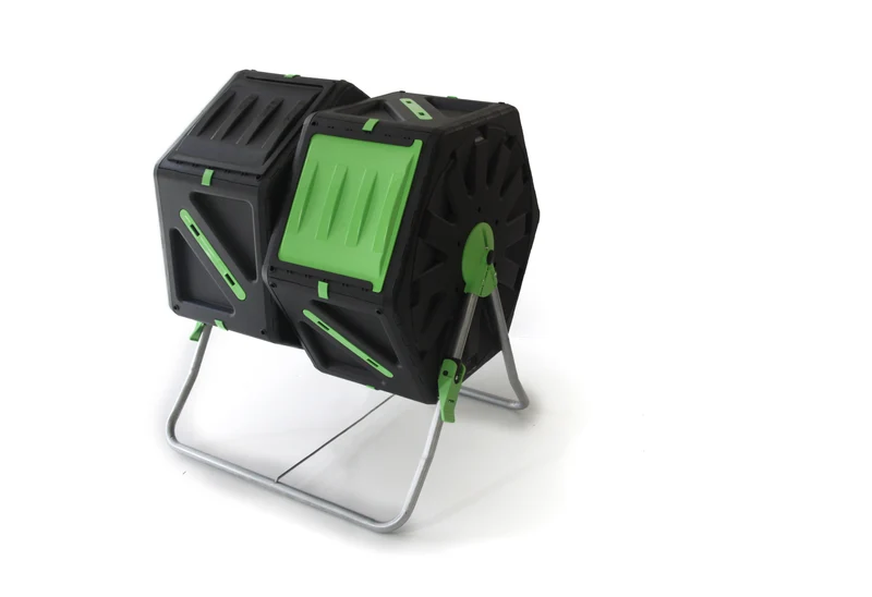PALMAT Heavy Duty 140 L Dual Chamber Tumbling Composter (2 x 70L or 2 x 18.5 Gallon)