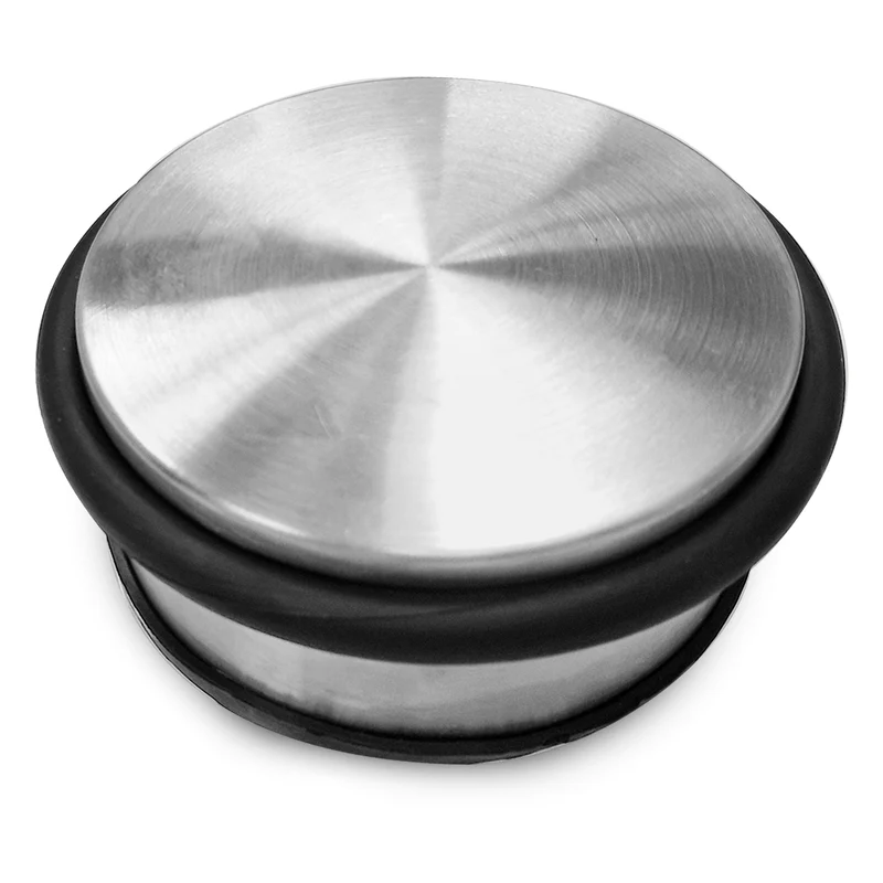 PALMAT Heavy Duty Floor Door Stop 1.1 Kg Stainless Steel with Anti Slip Rubber Protector Scratch Free