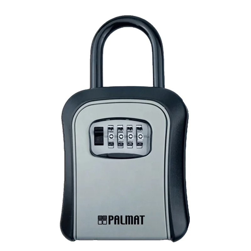 PALMAT Key Lock Box with Shackle, Door Handle Combination Key Lock for Storage Box with Hook for Home Garage, Gate, Airbnb Rental, Spare Key