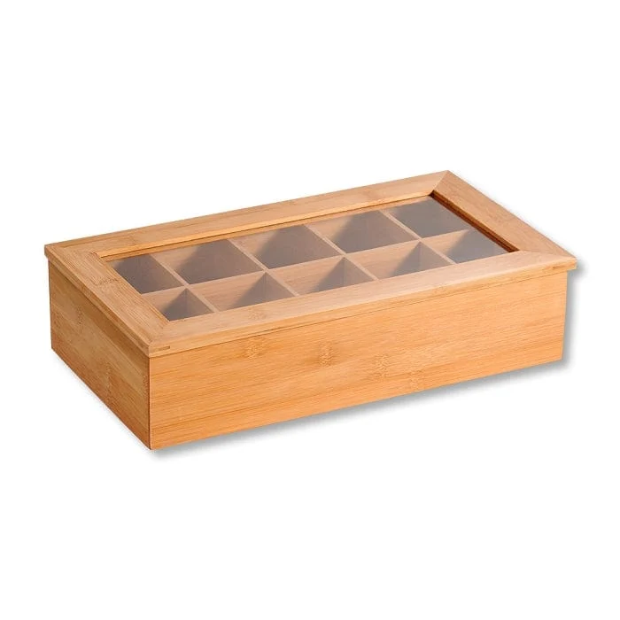 Bambus Teebox mit 10 Fächern