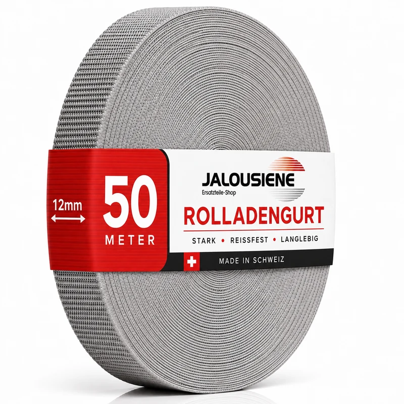 Rollladengurt 12 mm – 50 m Rolle | Grau oder Creme