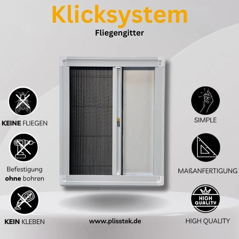 Plisstek Klicksystem (Insektenschutz Plissee Klicksystem)