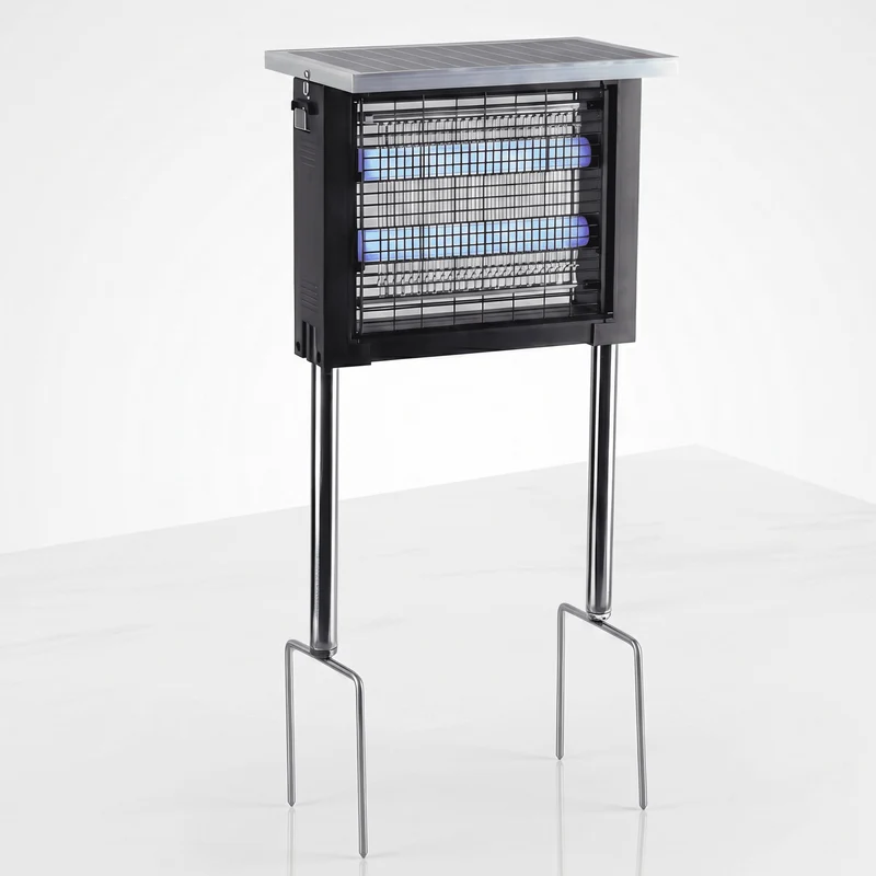 OLAV – Soldriven UV Mygglamp IP65 med Dubbel Våglängd LED – Utomhus Insektsdödare