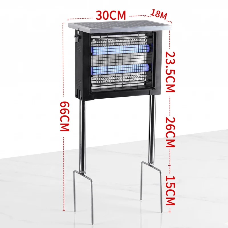 OLAV – Soldriven UV Mygglamp IP65 med Dubbel Våglängd LED – Utomhus Insektsdödare