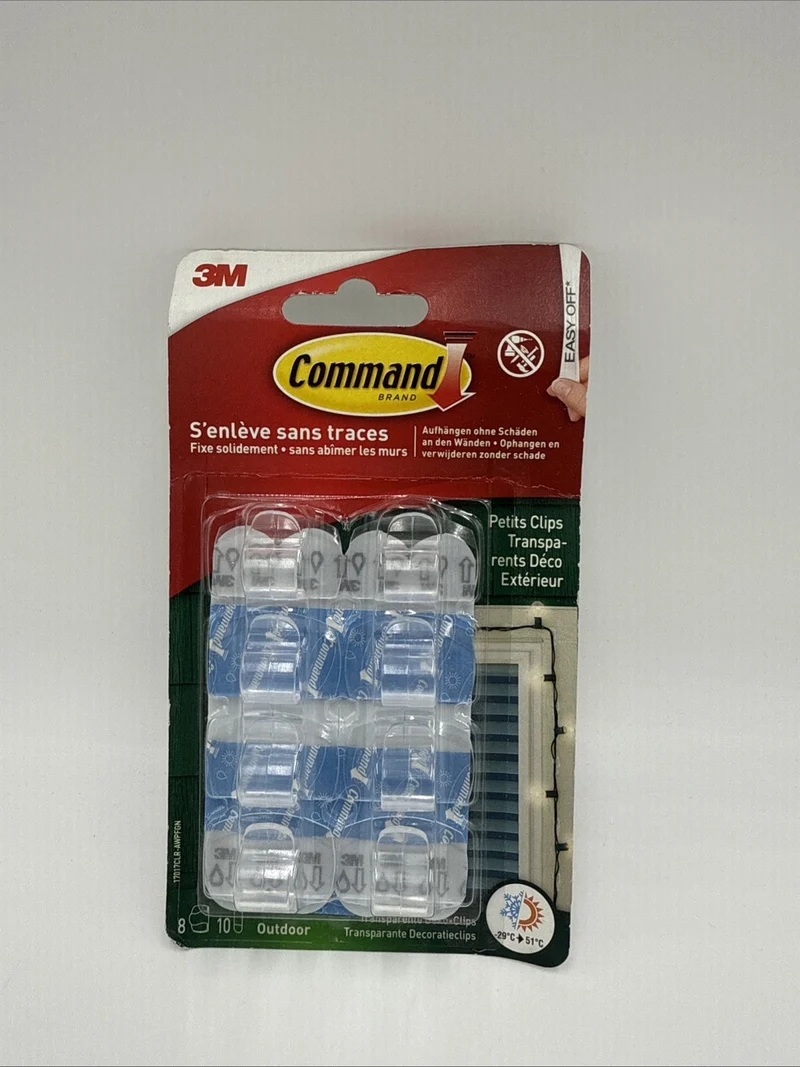 3M Command Outdoor Kabel-Clip transparent Größe: S Kunststoff 8 Clips