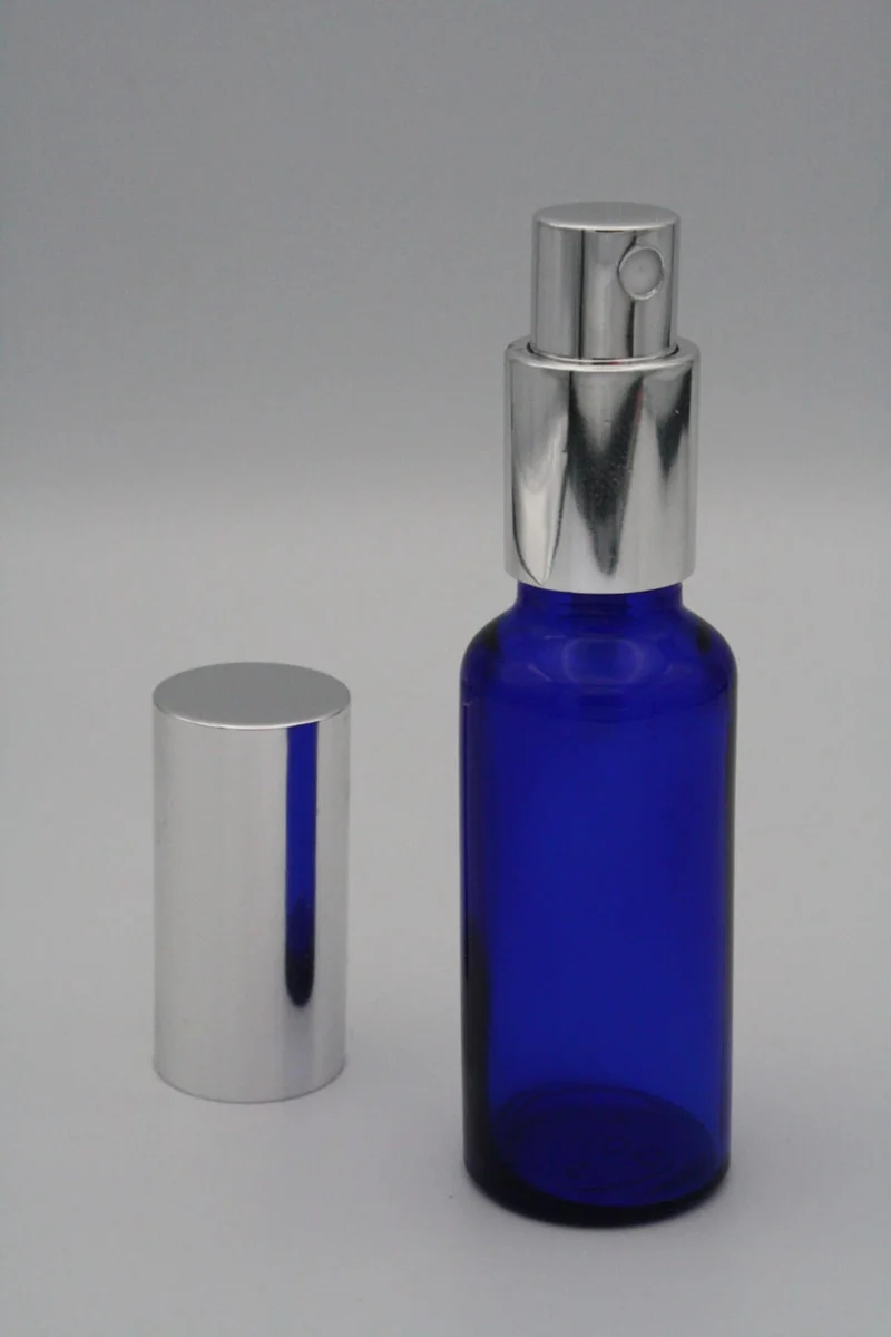 Blauglasflasche 30 ml mit Zerstäuberpumpe
