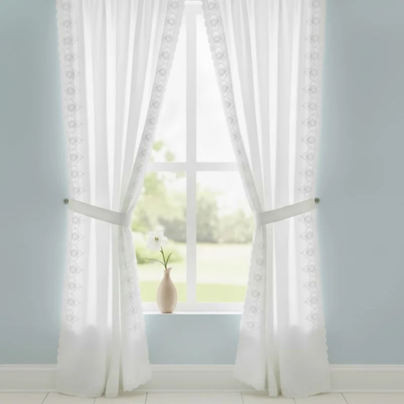 Raffgardinen Garnitur "Florentina" weiß - Jacquard Gardine von Albani