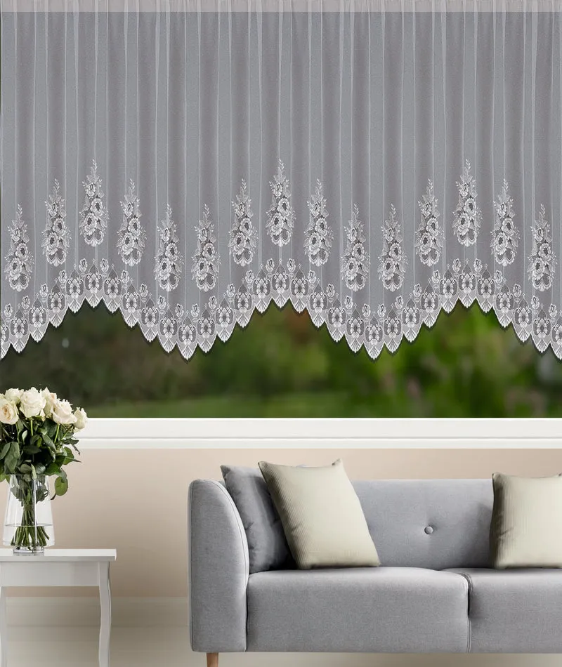 Fertigstore "Florentina" weiß - Jacquard Gardine von Albani