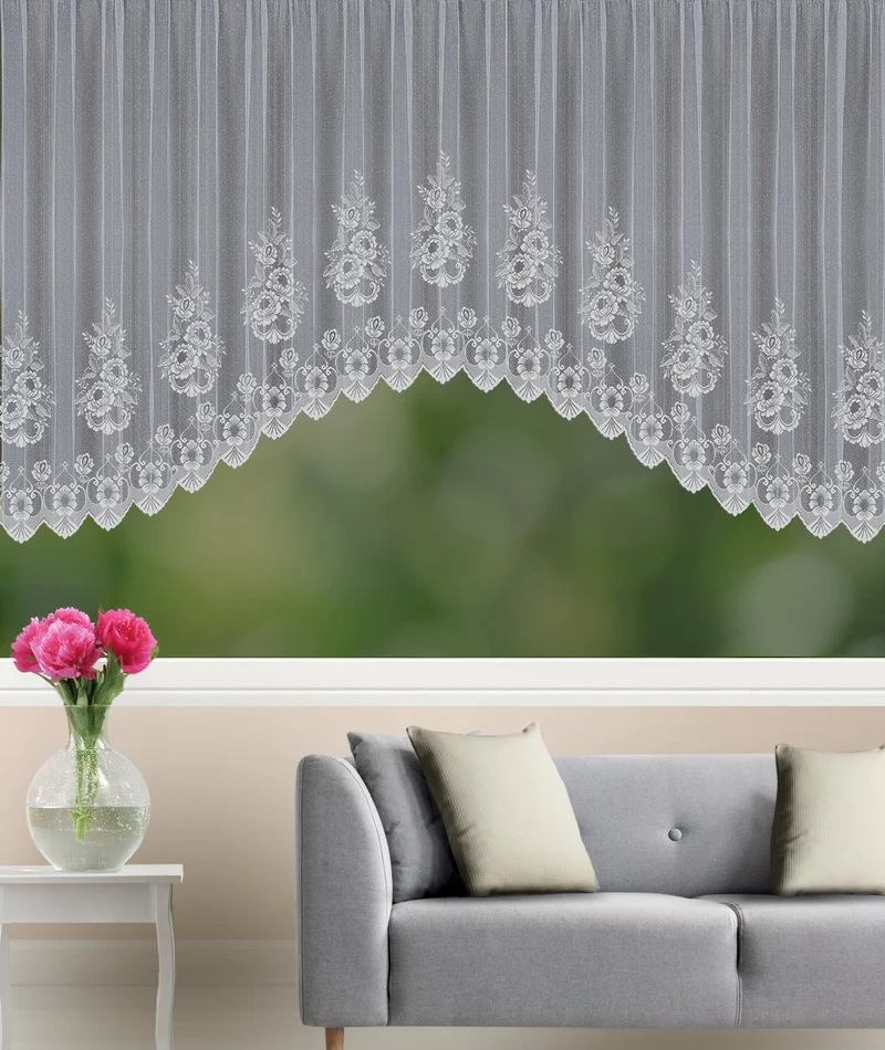 Fertigstore C-Bogen "Florentina" weiß - Jacquard Gardine von Albani