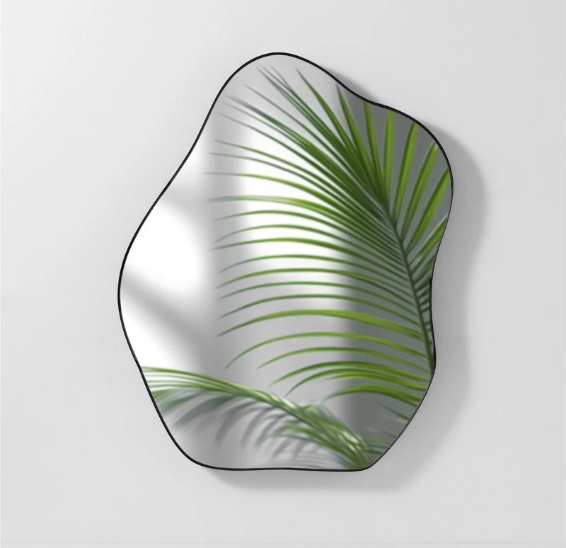 Deko Wand Spiegel asymmetrisch - 55x43,5cm - Wandspiegel modern - Flur Gäste WC