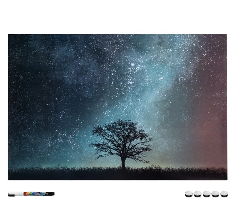 Magnettafel Memoboard 90x60cm Notiztafel Sternenhimmel Design abwaschbar